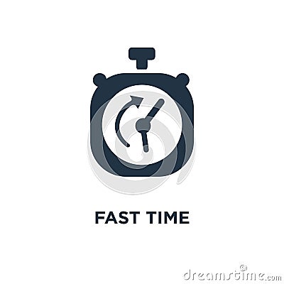 fast time icon. stop watch speed concept symbol design, quick delivery, express and urgent services, deadline and delay vector Vector Illustration