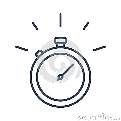 Fast time stop watch, limited offer and deadline concept, vector line icon Vector Illustration