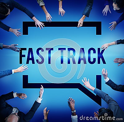 Fast Track Increase Improvement Development Raising Concept Stock Photo