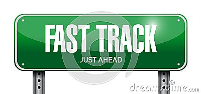fast track road sign illustration design Cartoon Illustration