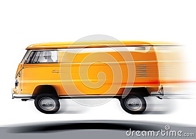 Fast volkswagen transporter Stock Photo