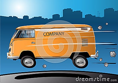 Fast volkswagen transporter Stock Photo