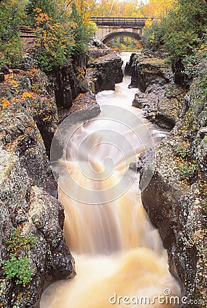 The Goosberry River and bridge Stock Photo