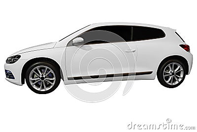 Fast white car Stock Photo