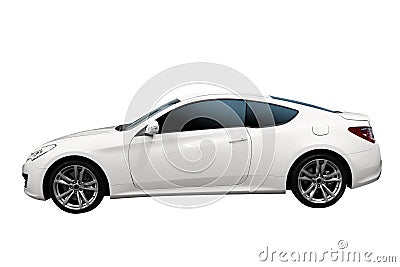 Fast white car isolated Stock Photo
