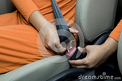 Fasten Seat Belt Stock Photo