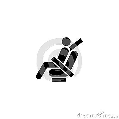 Fasten Seat Belt Flat Vector Icon Vector Illustration