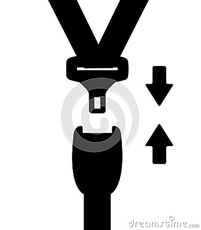 Fasten seat belt icon. Safe trip symbol. Safety belt sign flat illustration concept Vector Illustration