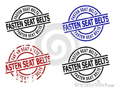 FASTEN SEAT BELTS Corroded Seals Vector Illustration