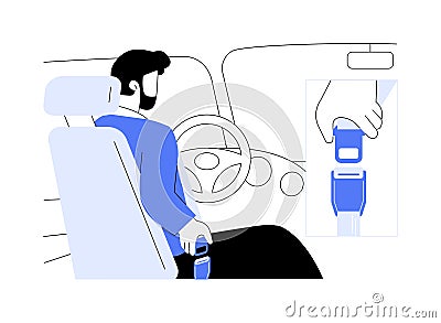 Fasten seatbelt abstract concept vector illustration. Vector Illustration