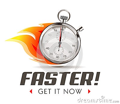 Faster - time is running out - Stopwatch concept Vector Illustration