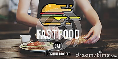 Fastfood Burger Junk Meal Takeaway Calories Concept Stock Photo