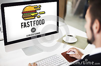 Fastfood Burger Junk Meal Takeaway Calories Concept Stock Photo