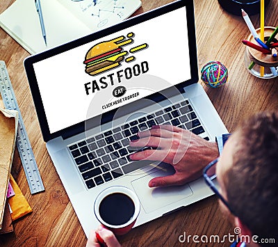 Fastfood Burger Junk Meal Takeaway Calories Concept Stock Photo