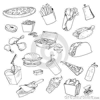 Fastfood collection Vector Illustration