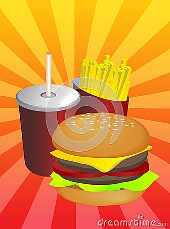 Fastfood combo Vector Illustration