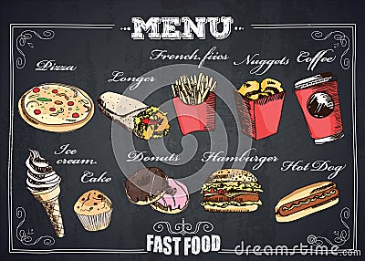 Fastfood menu. Stock Photo