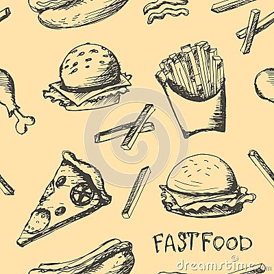 Fastfood set Vector Illustration