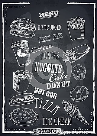 Fastfood vector menu. Vector Illustration