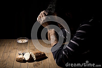 Fasting for bread and water Stock Photo