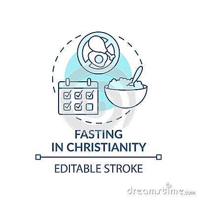 Fasting in Christianity turquoise concept icon Vector Illustration