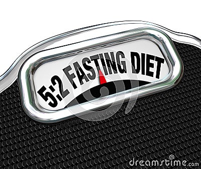 5:2 Fasting Diet Words on Scale Lose Weight Stock Photo
