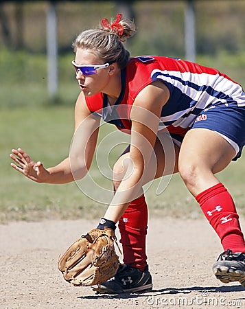 Fastpitch midget girls saskatoon shortstop Editorial Stock Photo