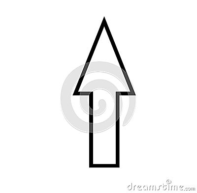 Black large forward or upward pointing solid arrow icon sketched as vector symbol Vector Illustration