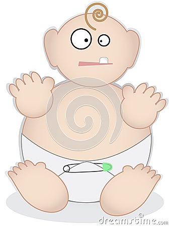 Fat baby in diaper Stock Photo