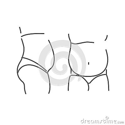 Fat belly doodle icon isolated on white, hand drawn sketchy style Stock Photo