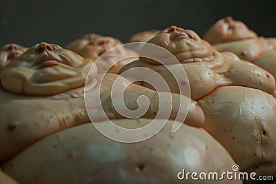 fat bely close up,gluttony concept Stock Photo