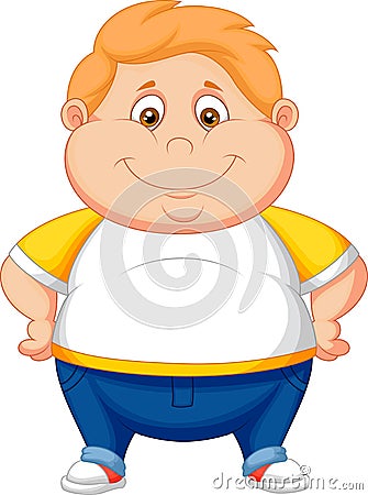 Fat boy cartoon posing Vector Illustration