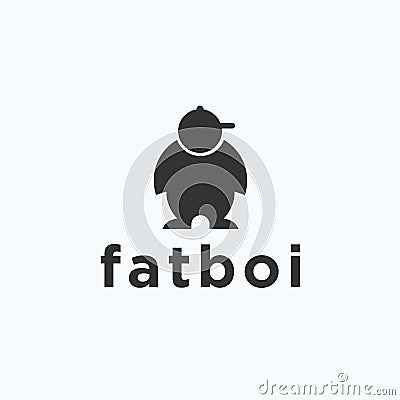 fat boy logo design vector illustration Cartoon Illustration