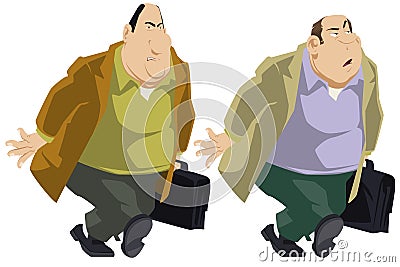 Fat businessman with briefcase. Illustration for internet and mobile website Vector Illustration