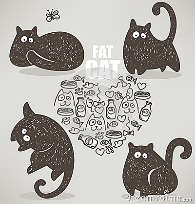 Fat cat Vector Illustration