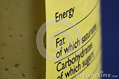 Fat content information Stock Photo