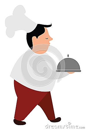 Fat cook, illustration, vector Vector Illustration