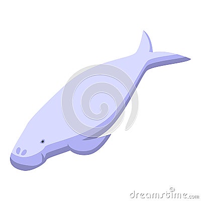 Fat dugong icon isometric vector. Sea baby Vector Illustration