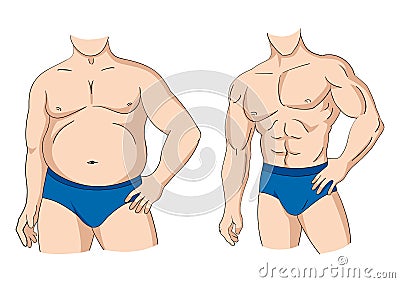 Fat And Fit Vector Illustration