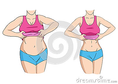 Fat And Fit Vector Illustration