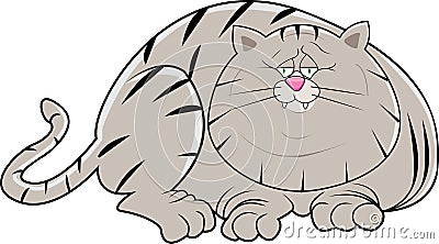 Fat lazy cat Vector Illustration