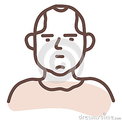 Fat man with brown shirt, icon Vector Illustration