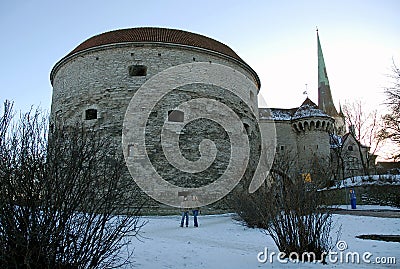 The Fat Margaret Tower or Paks Margareeta in Tallinn, Estonia Editorial Stock Photo