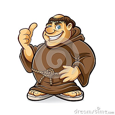 Fat Monk Vector Illustration