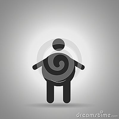 Fat person icon. Man with big stomach Vector Illustration