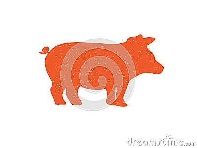 A fat pig suit for the logo or graphic for menu Stock Photo