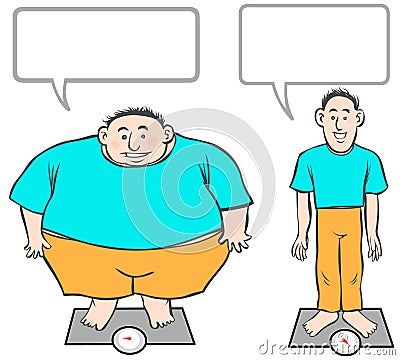 Fat-Slim cartoon men. Stock Photo