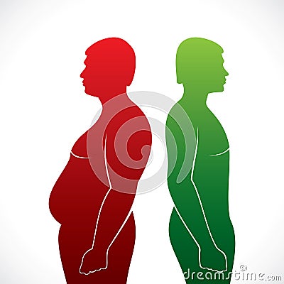 Fat and slim men Vector Illustration