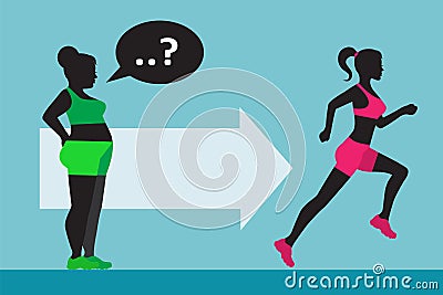 Woman wants to lose weight Vector Illustration