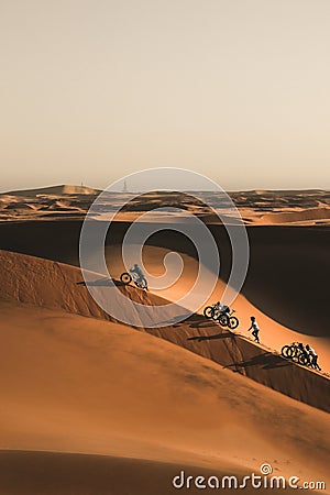 Fatbike rider up the Dune Stock Photo
